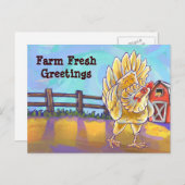 Carte Postale Papier à lettres au poulet (Devant / Derrière)