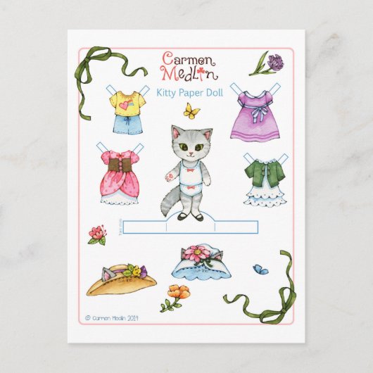 Carte postale Papier Chat Cute Kitty (Devant)