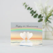 Carte Postale Papier cœurs pour 1er anniversaire (Debout devant)