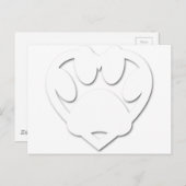 Carte Postale Papier Coupe Chien Paw Et Forme Coeur (Devant / Derrière)