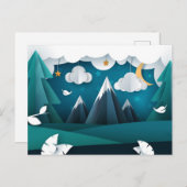 Carte Postale Papier Craft Mountain Night Sky (Devant / Derrière)