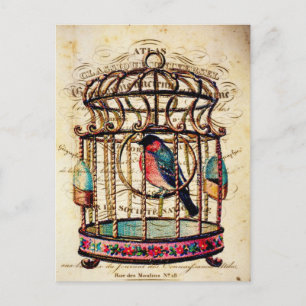 Carte postale papier d'art vintage Bircage