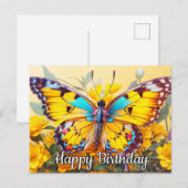 Carte Postale Papier design papillon coloré et beau (Devant / Derrière)