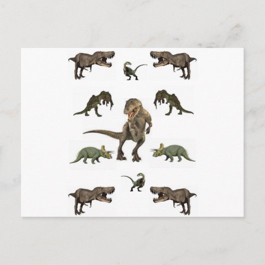 Carte Postale Papier Dinosaure (Devant)