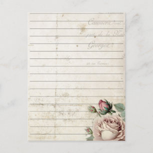 Carte Postale Papier floral vintage