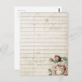 Carte Postale Papier floral vintage (Devant / Derrière)