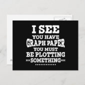 Carte Postale Papier Graphique Plotting Quelque Chose Pun Enseig (Devant / Derrière)