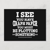 Carte Postale Papier Graphique Plotting Quelque Chose Pun Enseig (Devant)