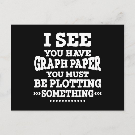 Carte Postale Papier Graphique Plotting Quelque Chose Pun Enseig (Devant)