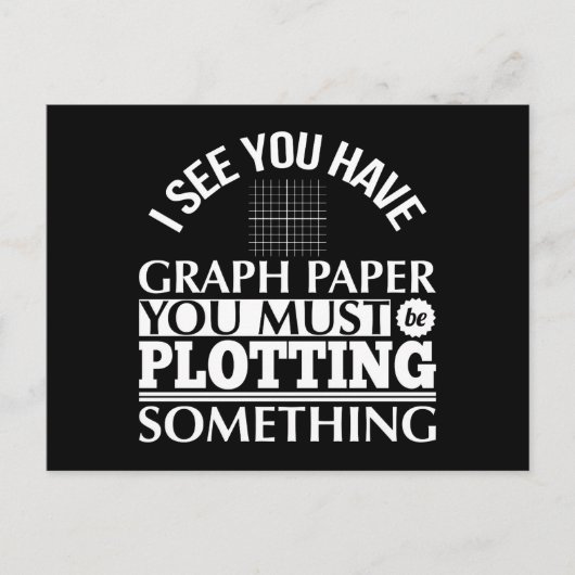 Carte Postale Papier Graphique Plotting Quelque Chose Pun Enseig (Devant)
