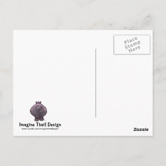 Carte Postale Papier Hippopotamus (Dos)