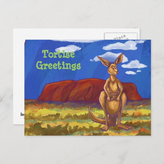 Carte Postale Papier Kangaroo (Devant / Derrière)