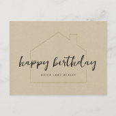 Carte Postale Papier Kraft Joyeux Anniversaire Immobilier  (Devant)