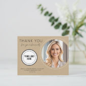 Carte Postale Papier Kraft Merci Référence Immobilier (Debout devant)