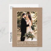 Carte Postale Papier Kraft pour Photo de Mariage Simple et Moder (Devant / Derrière)