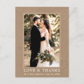 Carte Postale Papier Kraft pour Photo de Mariage Simple et Moder (Devant)