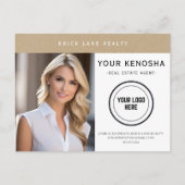 Carte Postale Papier Kraft Professionnel Votre Ville Immobilier  (Devant)