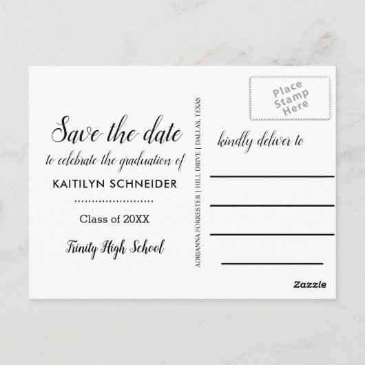 Carte Postale Papier Kraft Rustic Graduate Enregistrer la photo (Dos)