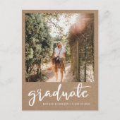 Carte Postale Papier Kraft Rustic Graduate Enregistrer la photo (Devant)