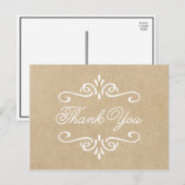 Carte Postale Papier Kraft vintage | Merci des diplômes (Devant / Derrière)