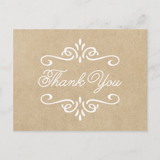 Carte Postale Papier Kraft vintage | Merci des diplômes (Devant)