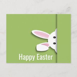 Carte Postale Papier moderne coupé en regardant le lapin de Pâqu