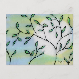 Carte Postale Papier Mulberry Peint Couché avec Feuilles