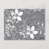 Carte Postale Papier mural à fleurs 2 (Dos)