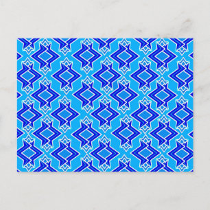 Carte Postale Papier peint Art Déco, bleu céruléen