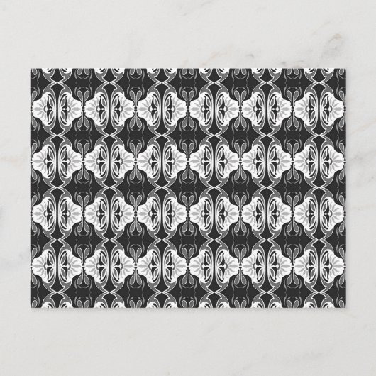 Carte Postale Papier peint Art Déco motif - noir et blanc (Devant)