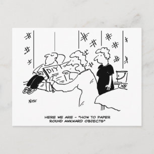 Carte Postale Papier peint autour d'objets gênants drôle