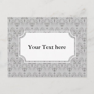 Carte Postale Papier peint Damas vintage - noir + votre backgr.