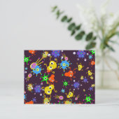 Carte Postale Papier peint de bactéries (Debout devant)