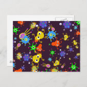 Carte Postale Papier peint de bactéries (Devant / Derrière)