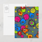 Carte Postale Papier peint de bactéries (Devant / Derrière)