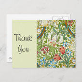 Carte Postale Papier peint fin Jardin de lys de William Morris (Devant / Derrière)