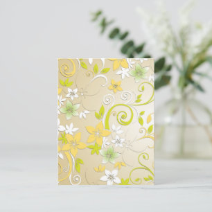 Carte Postale Papier peint fleurs 3
