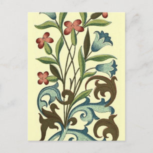 Carte Postale Papier peint floral Art Nouveau Joli