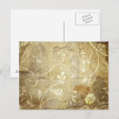 Carte Postale Papier peint floral vintage (Devant / Derrière)