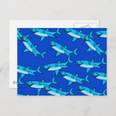 Carte Postale Papier peint requin (Devant / Derrière)