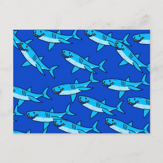 Carte Postale Papier peint requin (Devant)