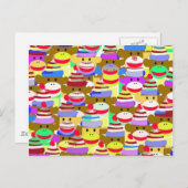 Carte Postale Papier peint singe. (Devant / Derrière)