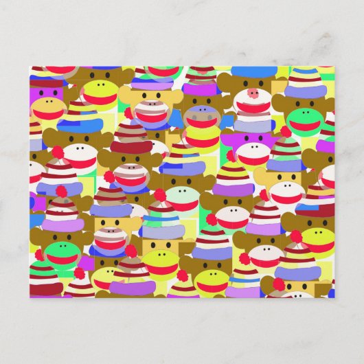 Carte Postale Papier peint singe. (Devant)