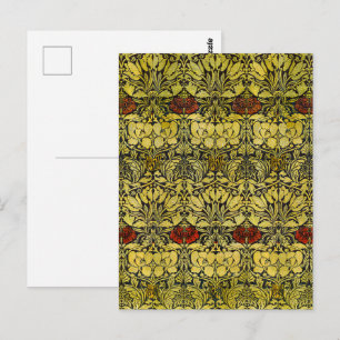 Carte Postale Papier Peint Vintage Tulipe Rose Or William Morris