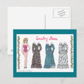 Carte postale papier Rose pays (Devant / Derrière)