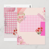 Carte Postale Papier scrapbook rose (Devant / Derrière)