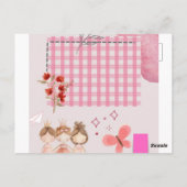 Carte Postale Papier scrapbook rose (Dos)