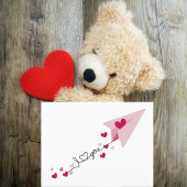 Carte Postale Papier simple Avion & Coeurs, Saint Valentin