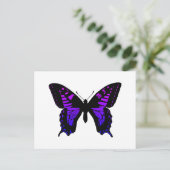 Carte Postale Papillon à ailes ombrées bleu violet (Debout devant)