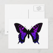 Carte Postale Papillon à ailes ombrées bleu violet (Devant / Derrière)